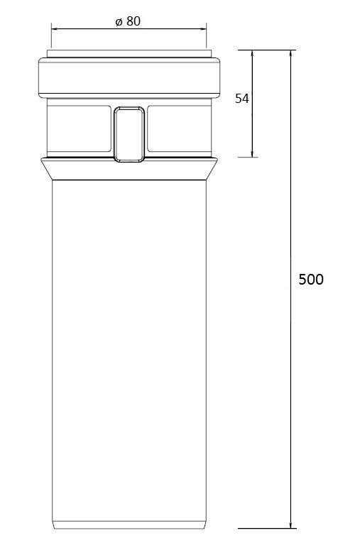 Burgerhout Safe-PP rookgasafvoer pijp 80° 500mm 400453975