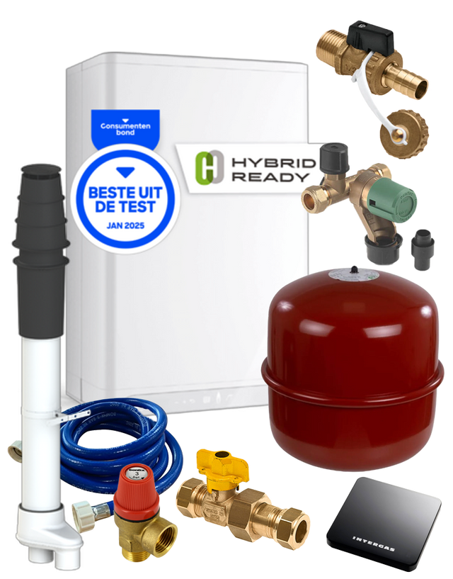 Intergas Xtreme 36 CW5 + Renovatie pakket + Comfort Touch Zwart + Dakdoorvoer bij CVketel.nl
